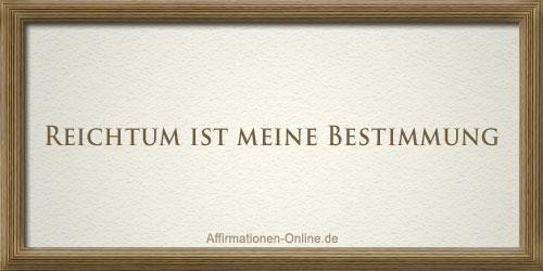 affirmation reichtum bestimmung