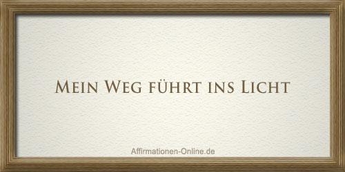 affirmation weg licht